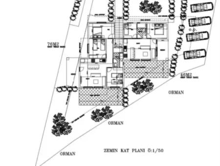 Luxuswohnung Zum Verkauf Mit Swimmingpool Im Stadtteil Gökçe Des Bezirks Ula Der Provinz Muğla 2 Km Zum Meer Mit Blick Auf Den Wald