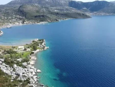 Grundstück Mit Meerblick Zum Verkauf Im Dorf Söğüt Im Bezirk Marmaris, Geeignet Für Investitionen 50 Meter Vom Meer Entfernt