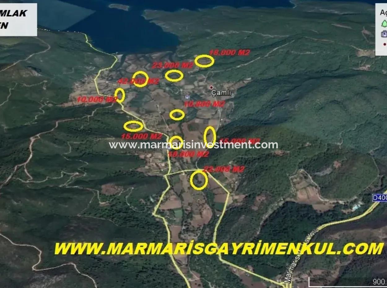 Urgent For Sale Plot In The Village Of 25.000 M2 Glazed Marmaris