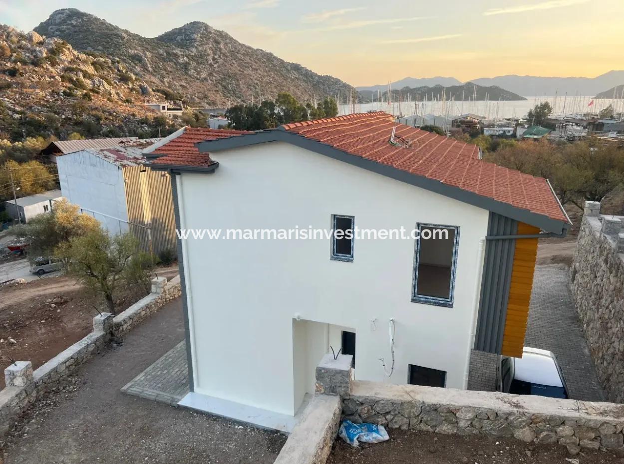 Villa For Sale In Marmaris Bozburun Neighborhood With Sea View, Fully Detached Garden, Parking Lot