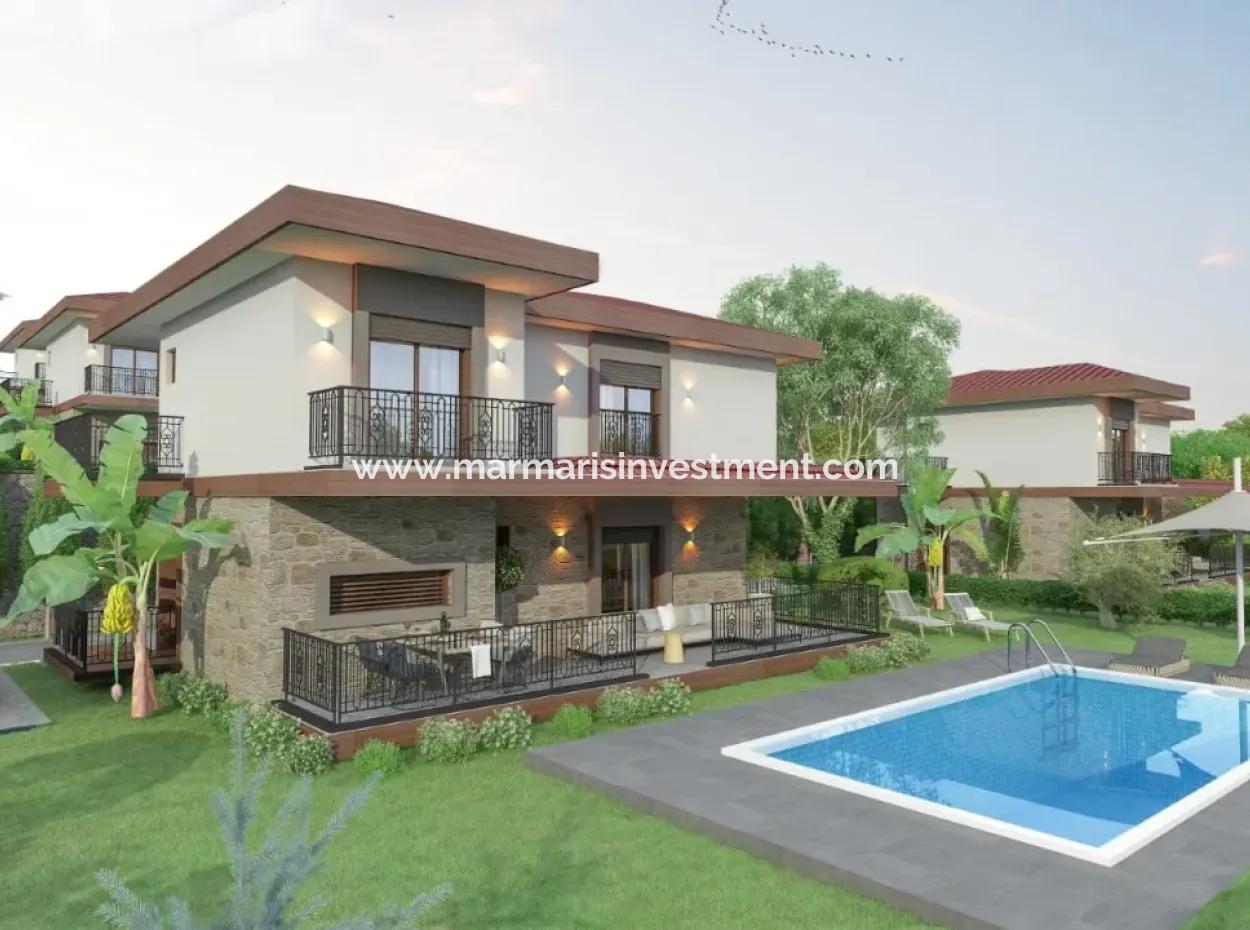 Marmaris Çetibeli 3 Rooms 1 Living Room Open Msmall Villa For Sale With A Fully Detached Pool In A 400M2 Plot