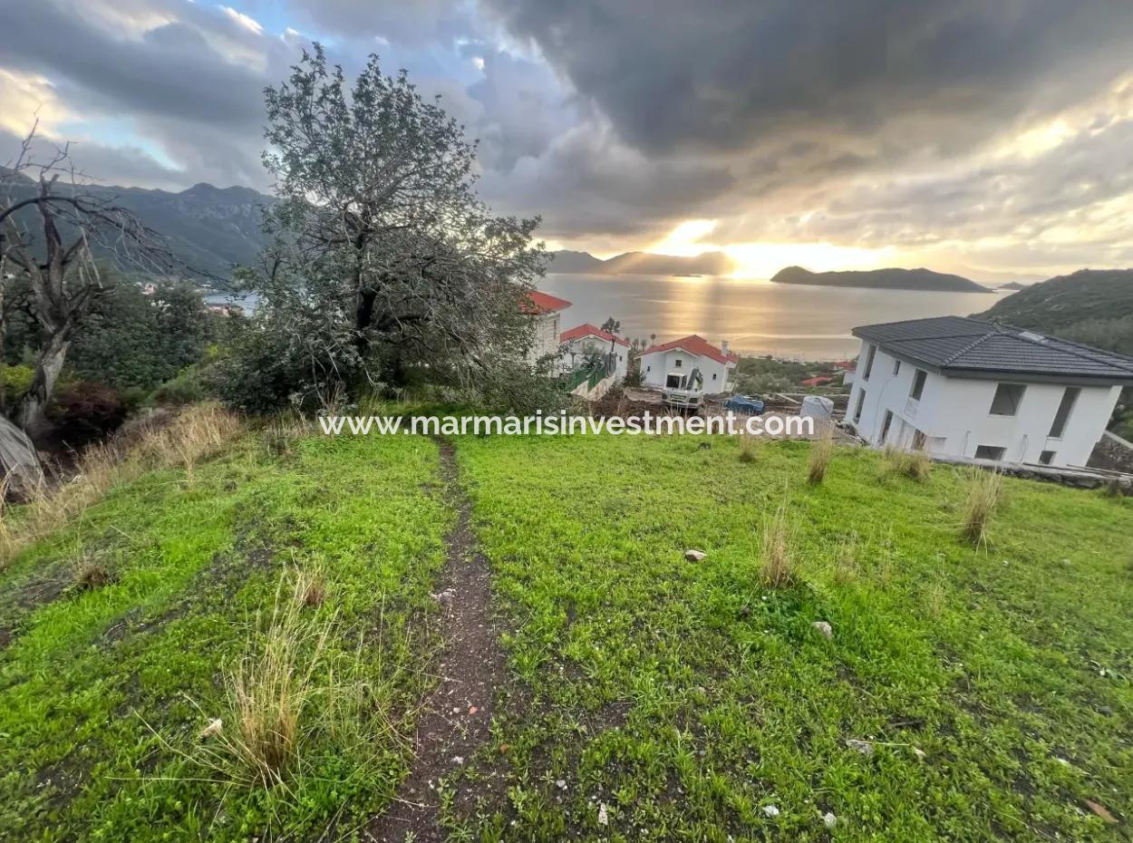 800M2 Land For Sale In Marmaris Söğüt Village With Sea View 2 Villas Zoned Or Suitable For Hotel Construction